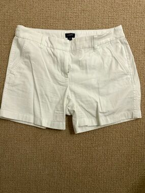 J. Crew Factory White Cotton Blend Casual Shorts
